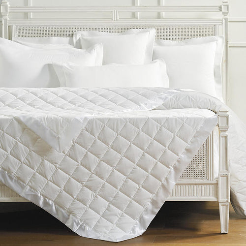 Frontgate Quilted Washable Down Blanket Cambric Cotton